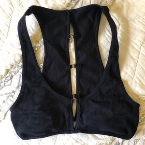 Free People bra with cutouts and gold accents
